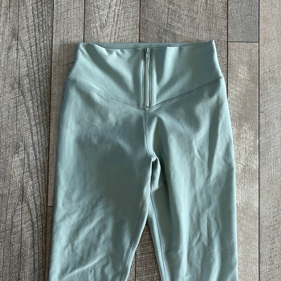 Abercrombie & Fitch Size Small Turquoise Blue High-Waisted Leggings with Zipper - Picture 4 of 6